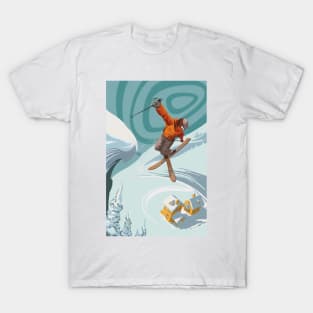 Retro Freestyle Alpine ski jumper Poster T-Shirt